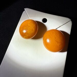 Vibrant Orange Bakelite Earrings